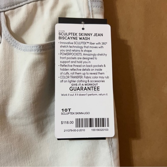 Athleta | NWT Sculptek Skinny Jeans Biscayne Wash Stretch Denim Size 10 Tall - Picture 5 of 11
